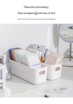 Durable plastic desk storage bin