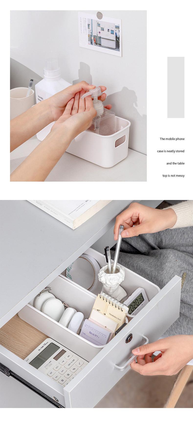 Versatile Desktop Organizer in white showing school supplies