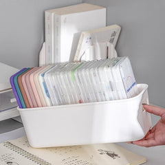 Eco-friendly plastic desktop organizer on a desk