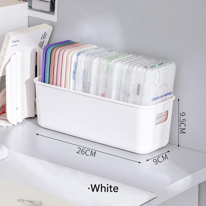 Durable plastic desk storage bin
