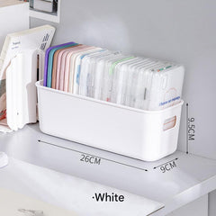 Durable plastic desk storage bin
