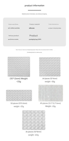 Cushioning silicone pad for cabinet doors