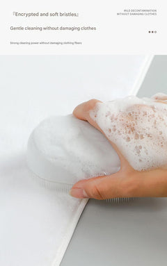 White brush for delicate laundry cleaning