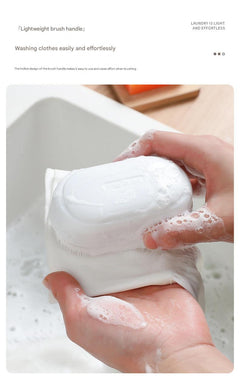 Soft bristle laundry cleaning brush for delicate fabrics