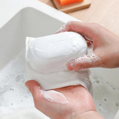 Durable laundry cleaning brush in white