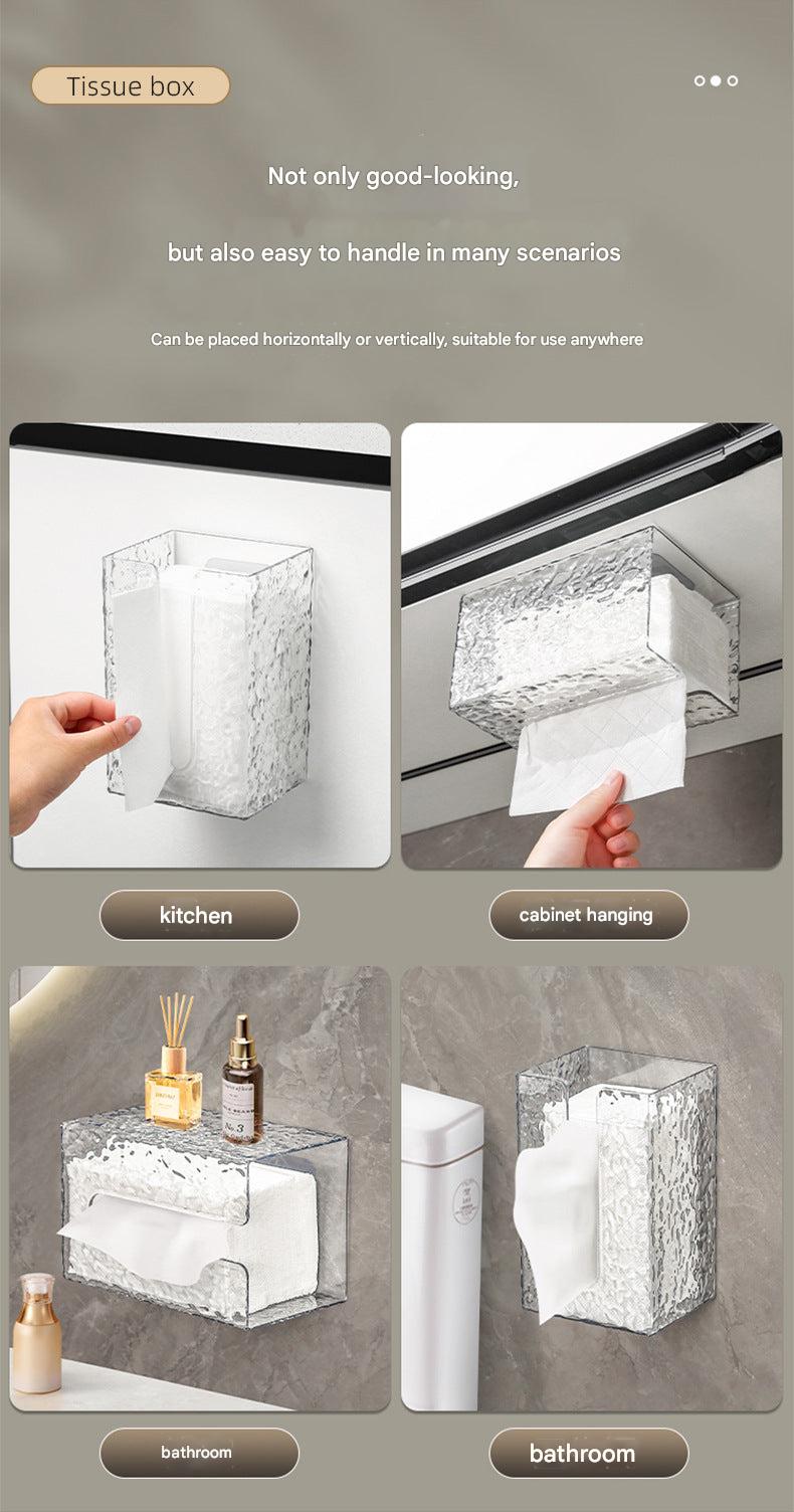 space-saving tissue dispenser on wall