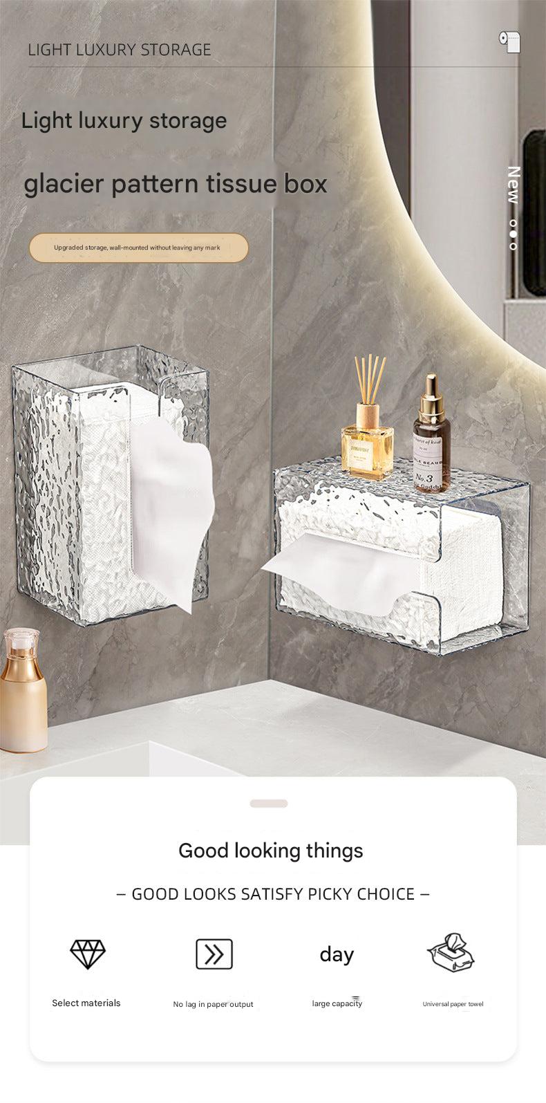 space-saving tissue dispenser on wall
