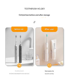 Wall-mounted toothbrush holder in white