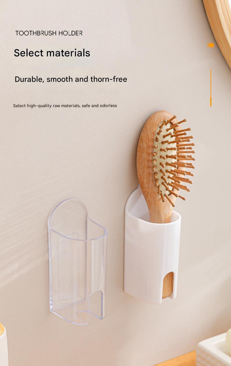 Compact toothbrush rack in bathroom setting