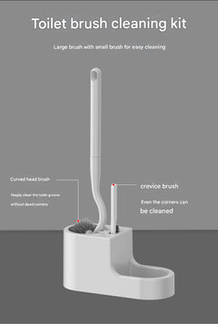 Non-Scratch Toilet Brush Set with Base Image 1