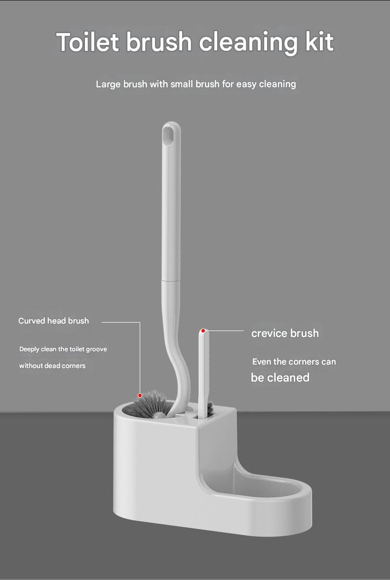Non-Scratch Toilet Brush Set with Base Image 1