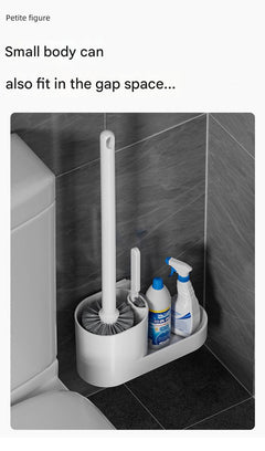 Non-Scratch Toilet Brush Set with Base Image 1