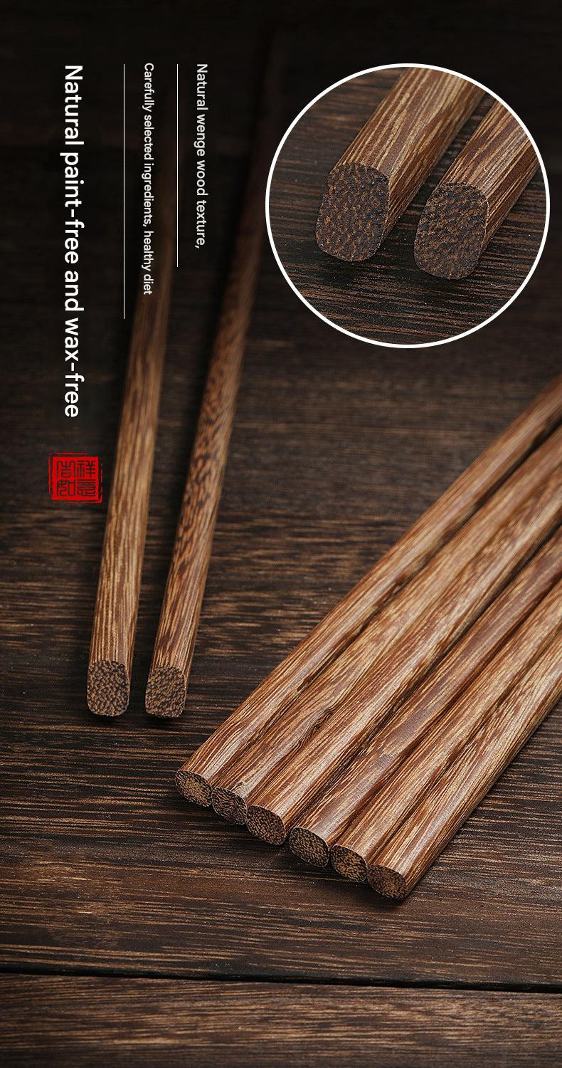 wooden chopsticks on a decorative plate