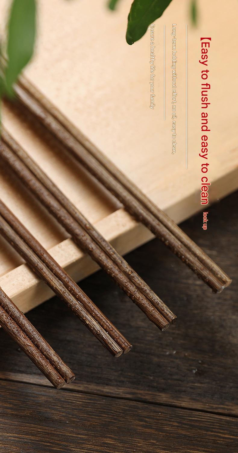 close-up of elegant wooden chopsticks