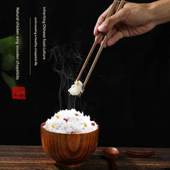 close-up of elegant wooden chopsticks
