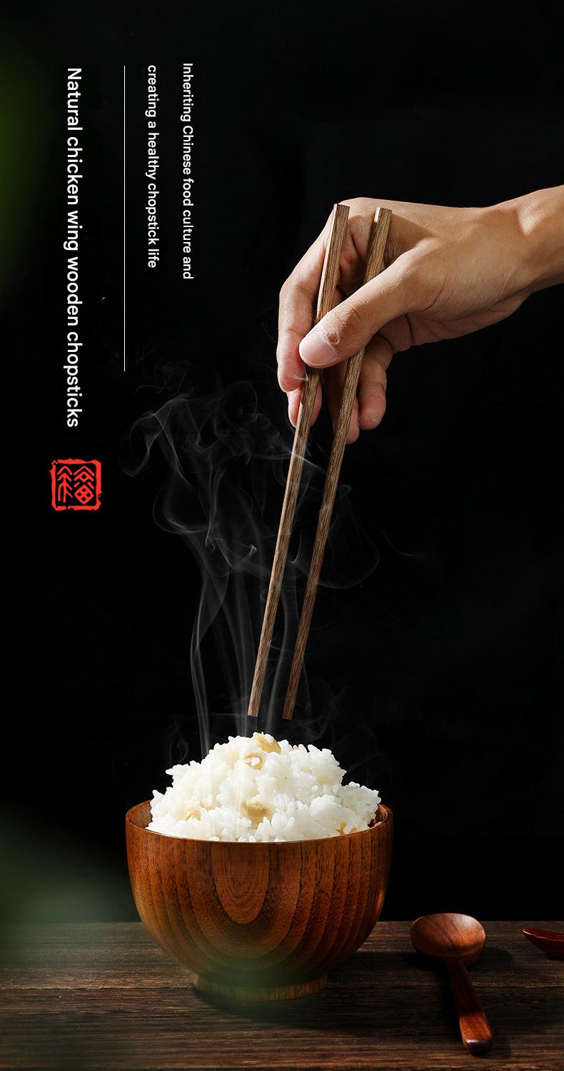 clean wooden chopsticks after washing