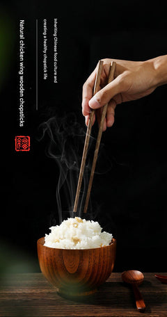 clean wooden chopsticks after washing