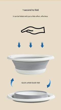 Durable silicone basin shown in outdoor setting