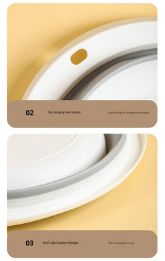 Collapsible wash basin stored in backpack