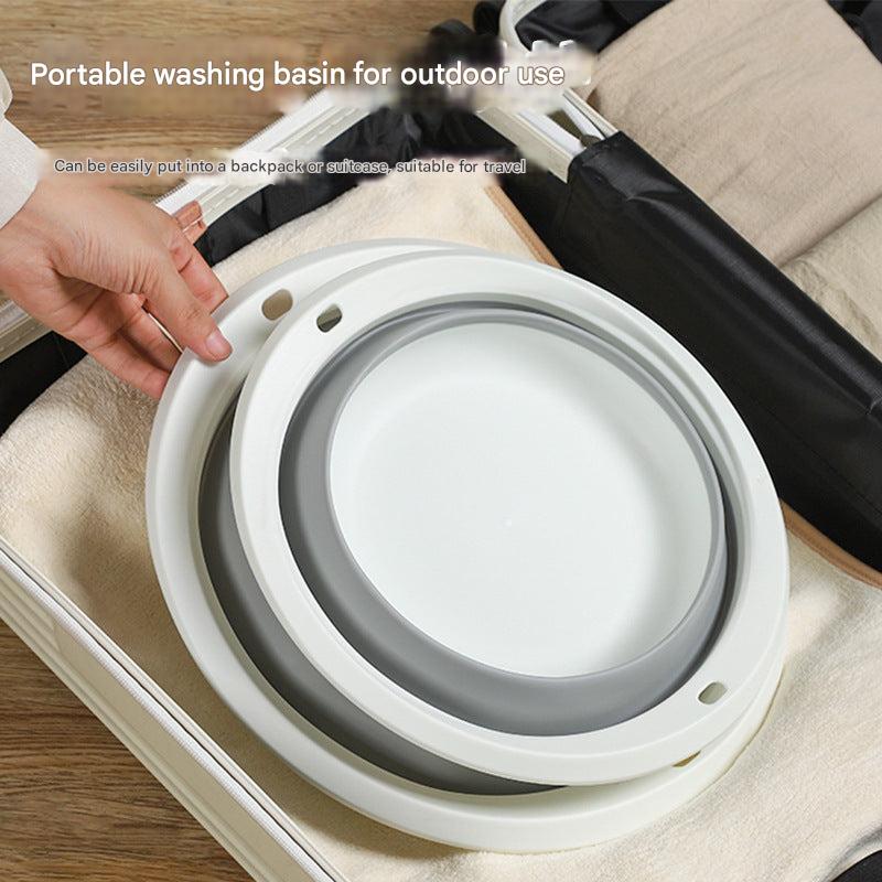 Durable silicone basin shown in outdoor setting