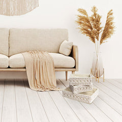 decorative cotton rope basket in living room