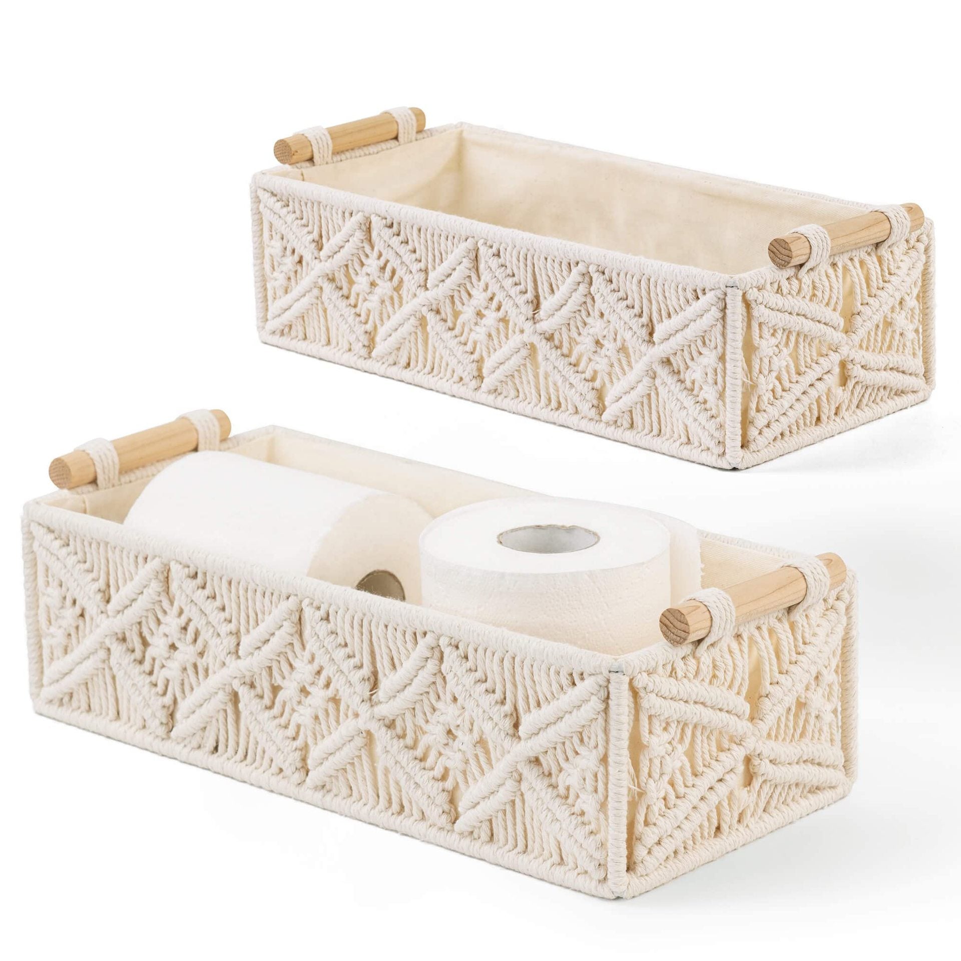 eco-friendly cotton basket with household items