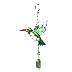 Serene garden atmosphere created by wind chimes
