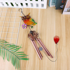 Charming Owl Wind Chime in garden setting