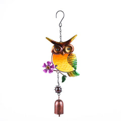 Outdoor owl wind chime with lush background