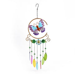 Vibrant outdoor wind chime with glass features