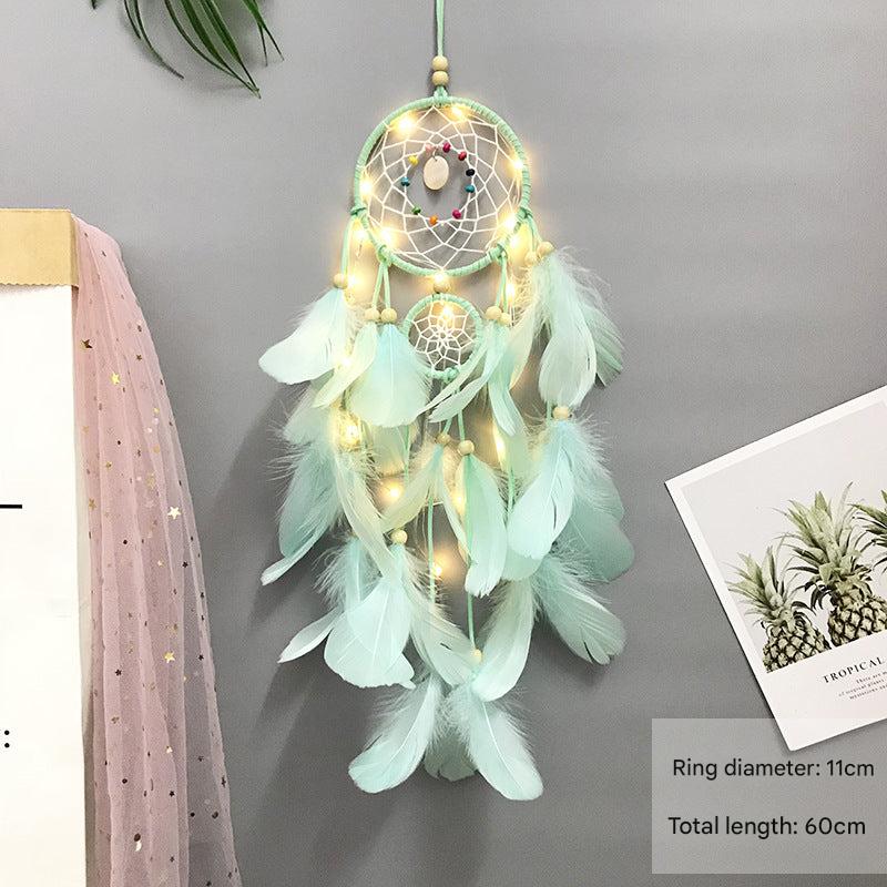 Handmade Dream Catcher Wind Chime in a bright room