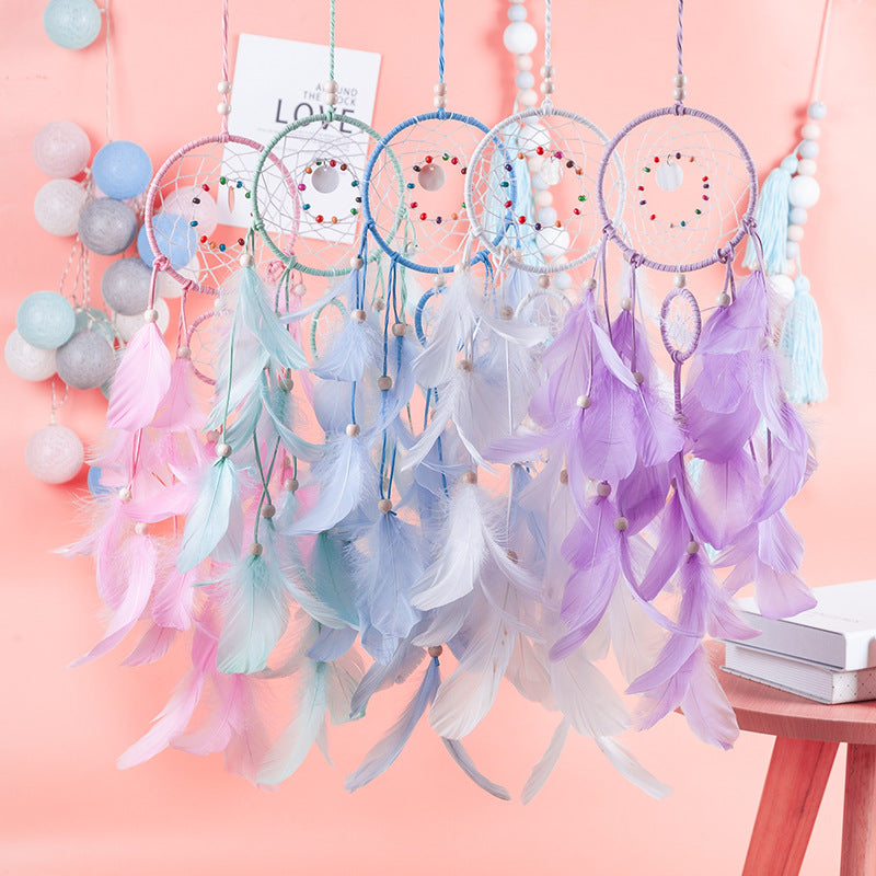 Close-up of the Dream Catcher with colourful beads