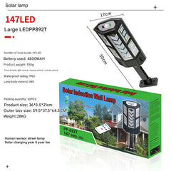 solar lights glowing at night
