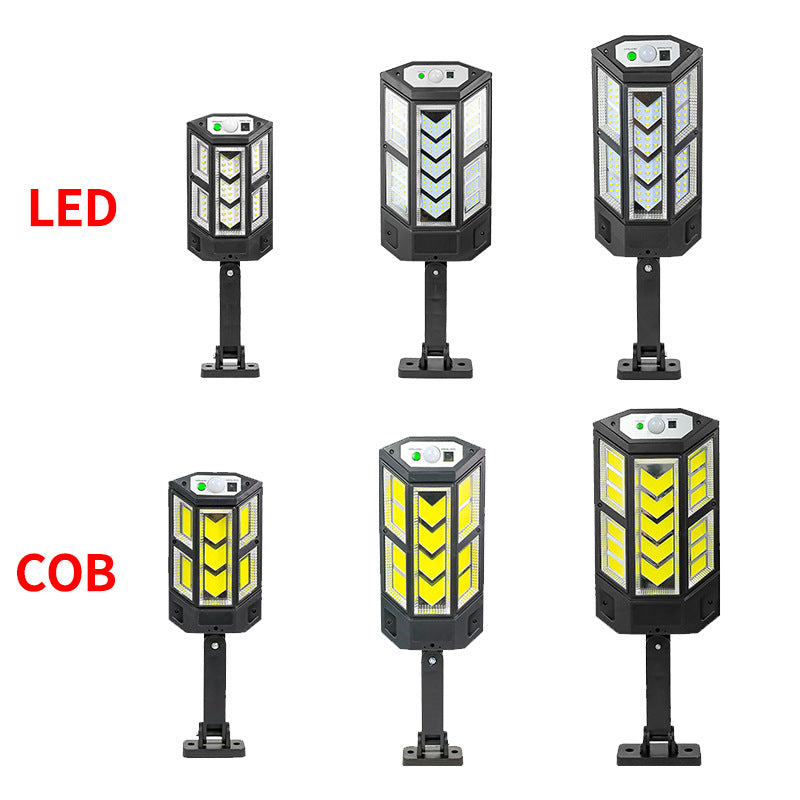 LED garden light installation in garden