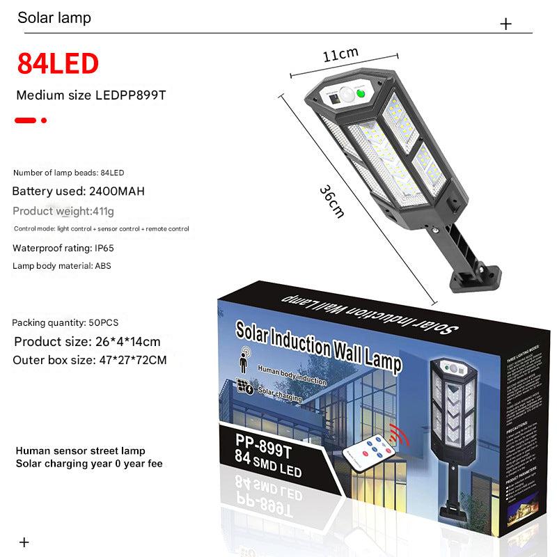 LED light illuminating garden area