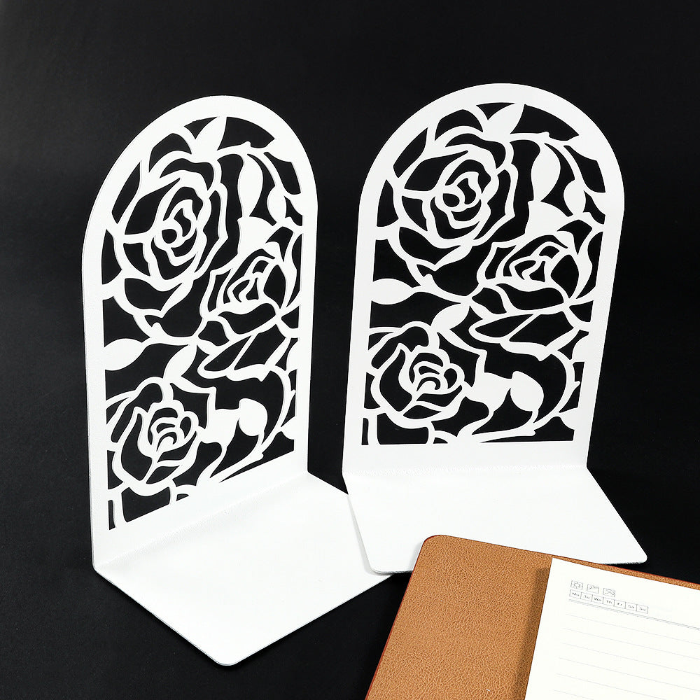 Unique home decor bookends enhancing bookshelf