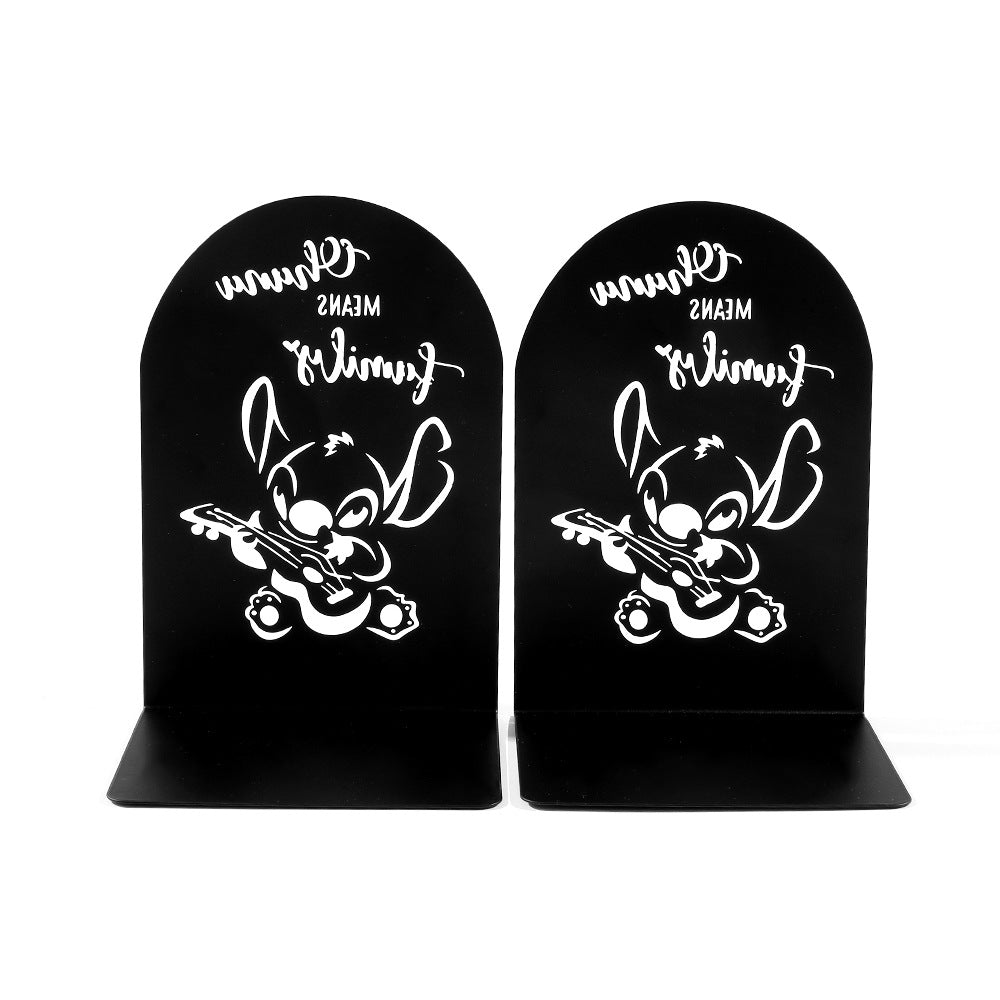Decorative metal bookends with non-slip base