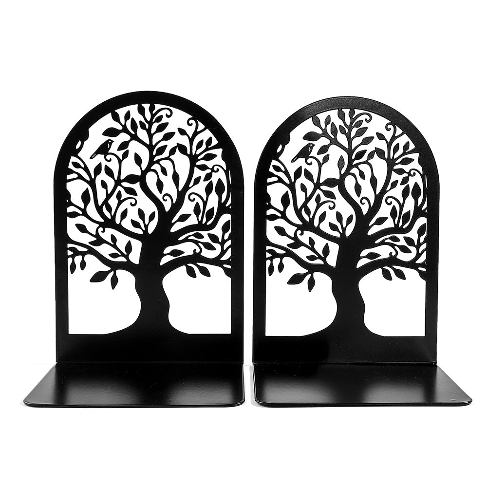 Unique home decor bookends enhancing bookshelf