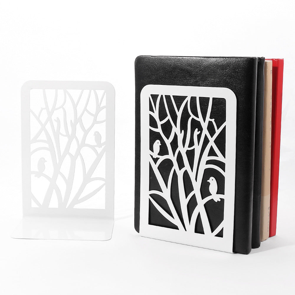 Decorative metal bookends with non-slip base