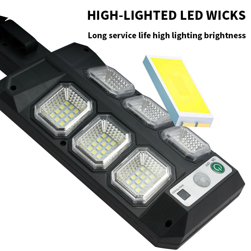 close-up of solar LED garden light