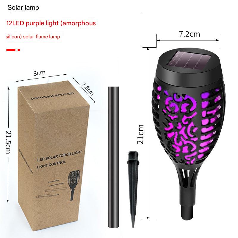 Outdoor waterproof solar torch with simulated flame