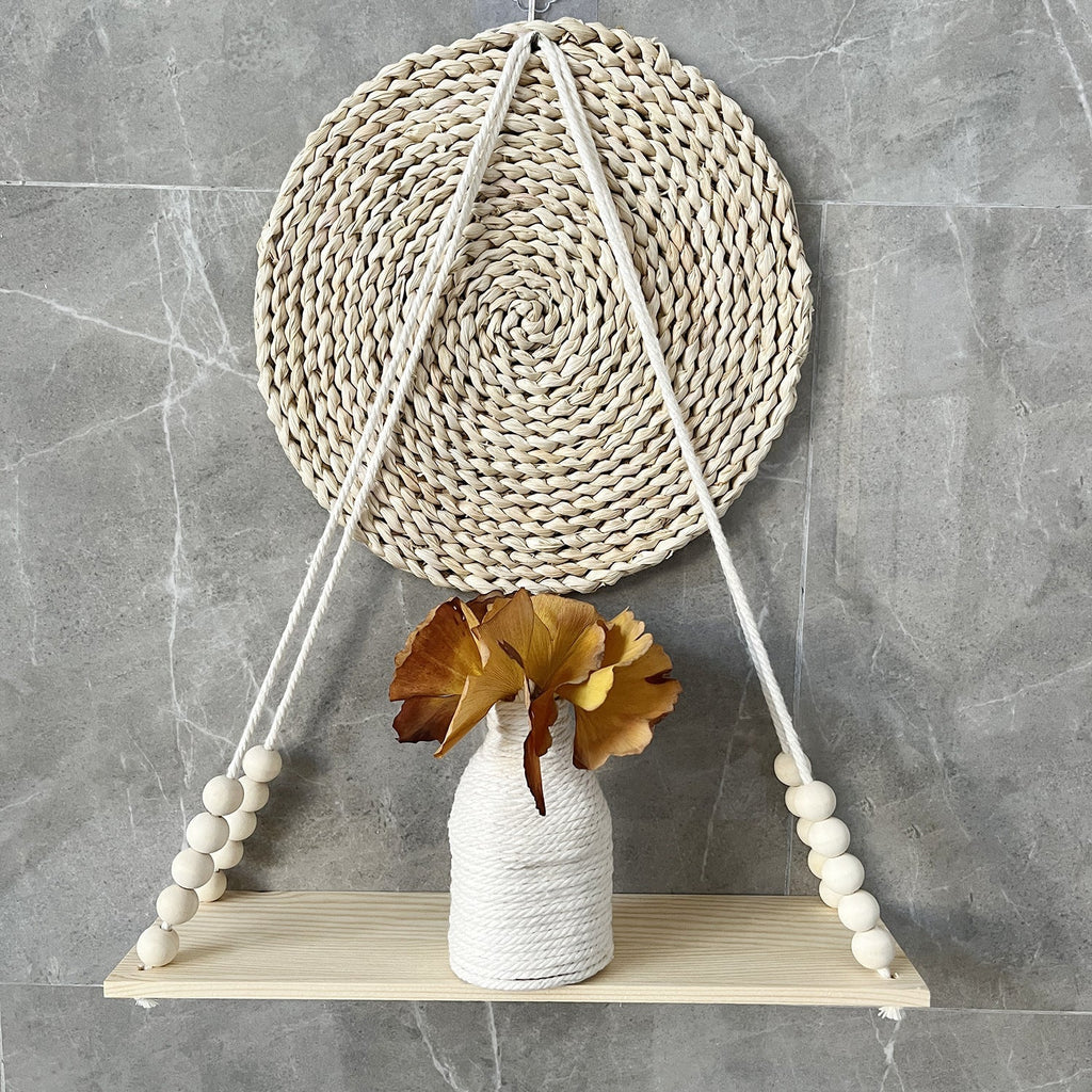 Handcrafted cotton rope shelf for plant decor