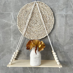 Handcrafted cotton rope shelf for plant decor
