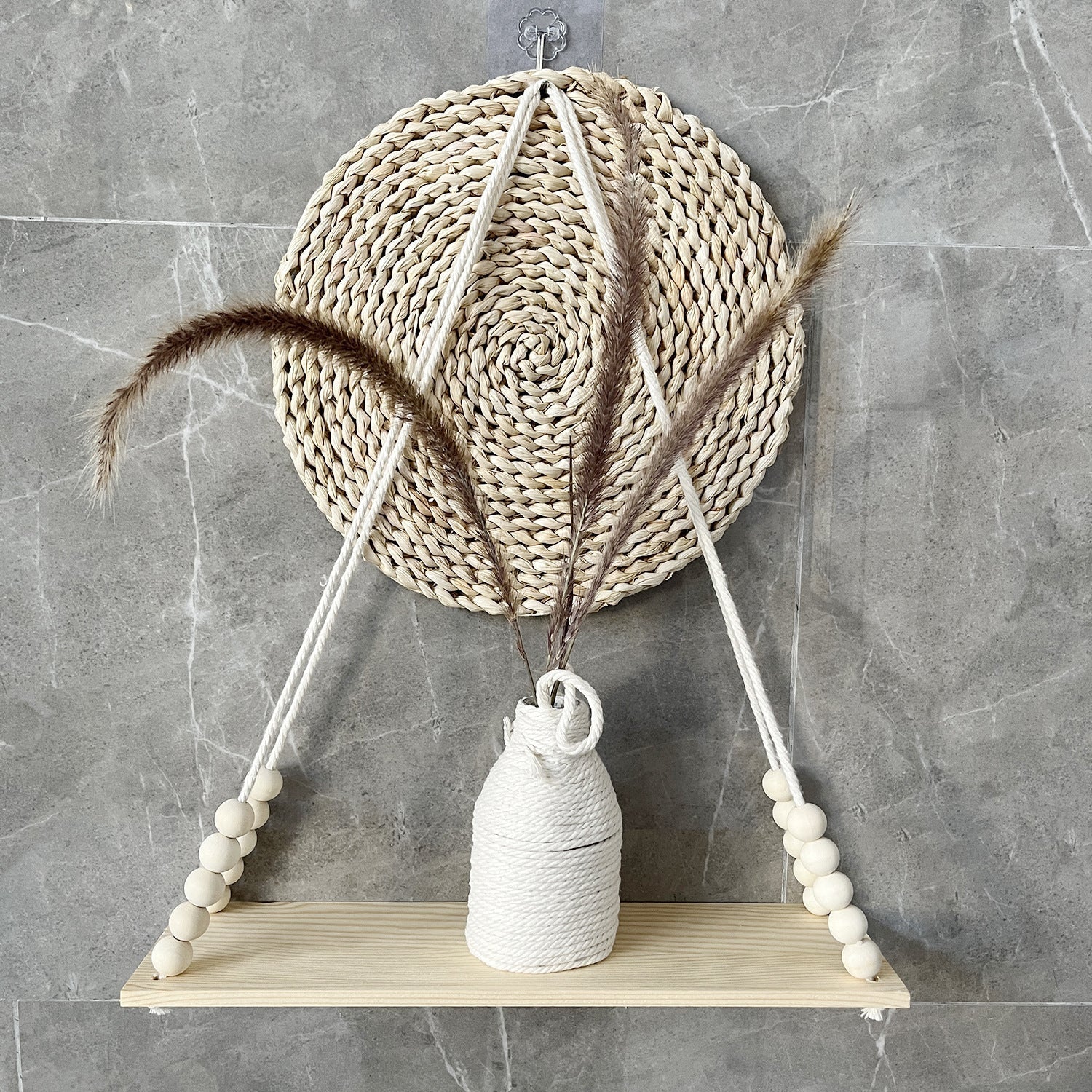 Stylish wooden board planter display
