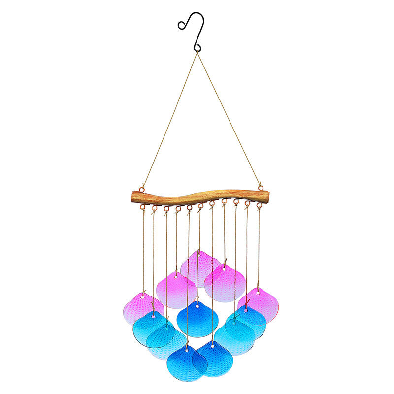 Wind chime making gentle sounds in the outdoor sun