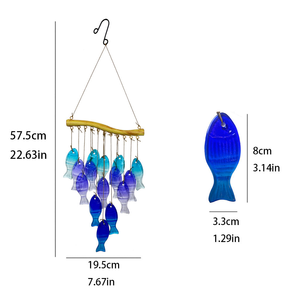 Image of the wind chime swaying in the breeze