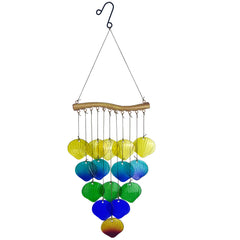 Decorative wind chime lighting up a garden space