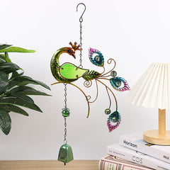 Colorful glass elements of the wind chime