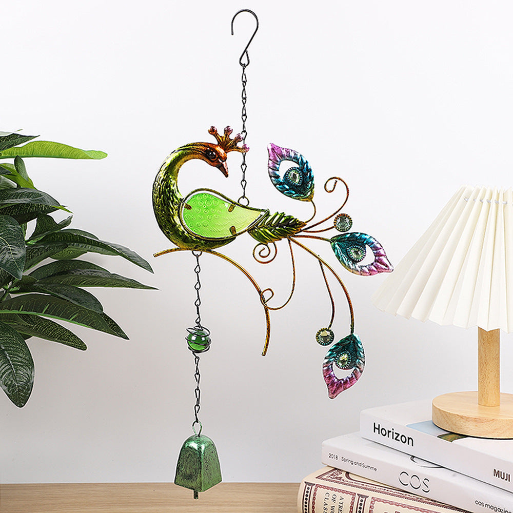 Colorful glass elements of the wind chime