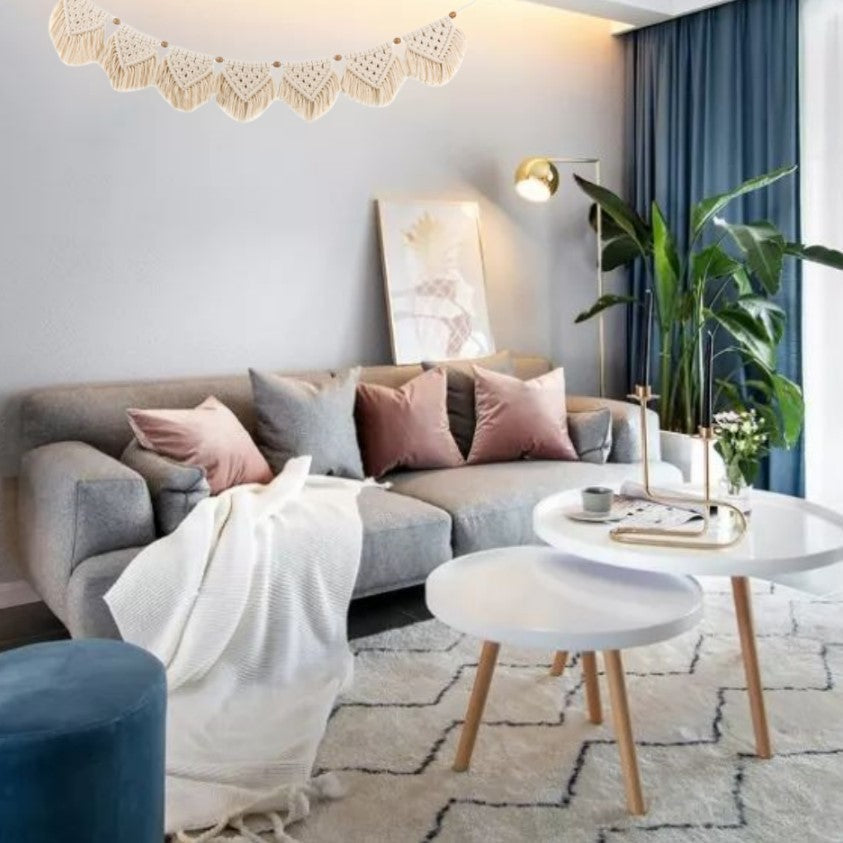 Close-up of high-quality fabric in wall tapestry